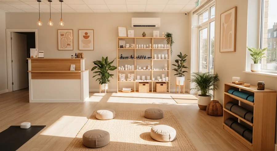 Interior of the Light to Wellness studio in Elizabeth, Colorado